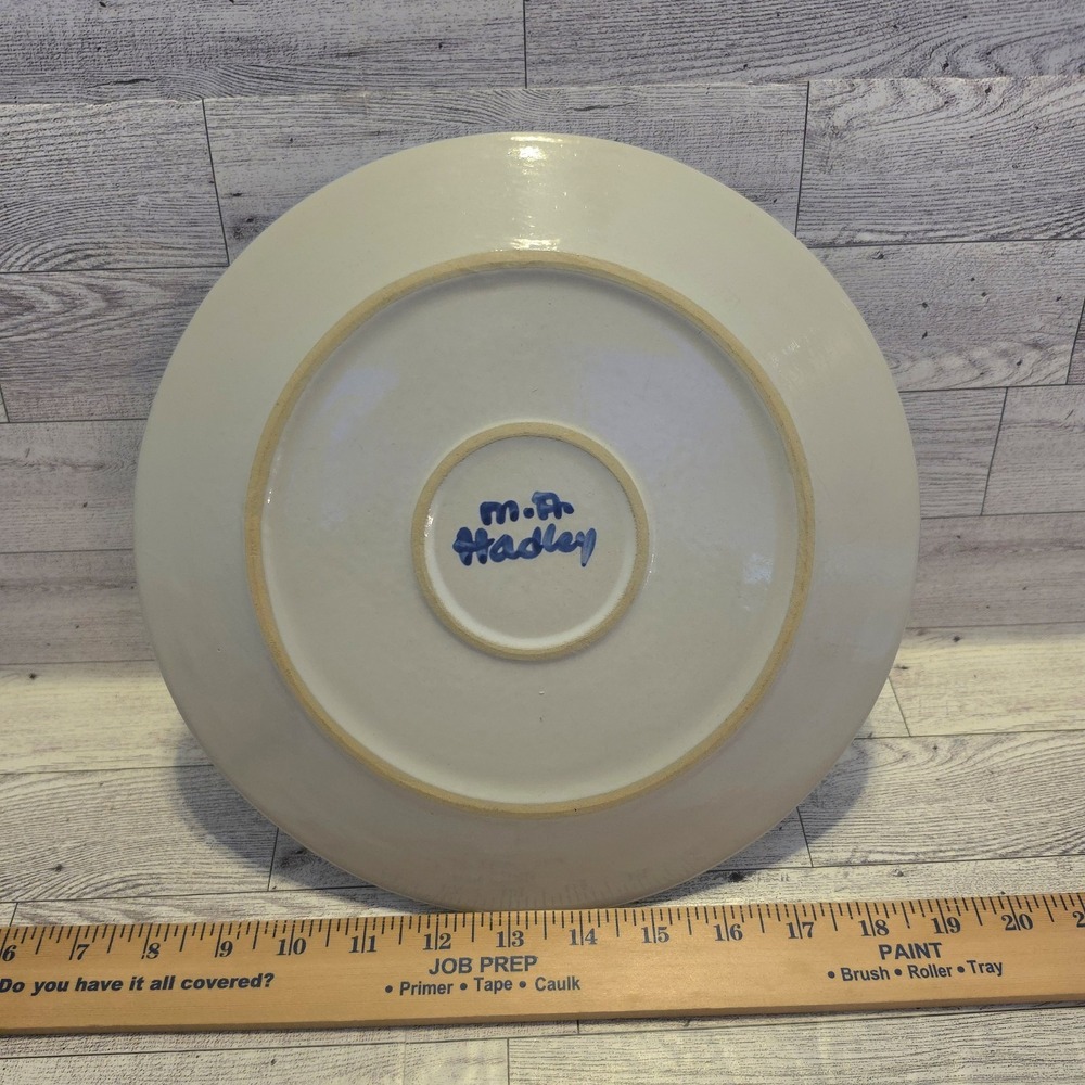 M.A. Hadley Vintage Pottery 11" Dinner Plate Farmers Wife Signed #2 - Picture 3 of 5